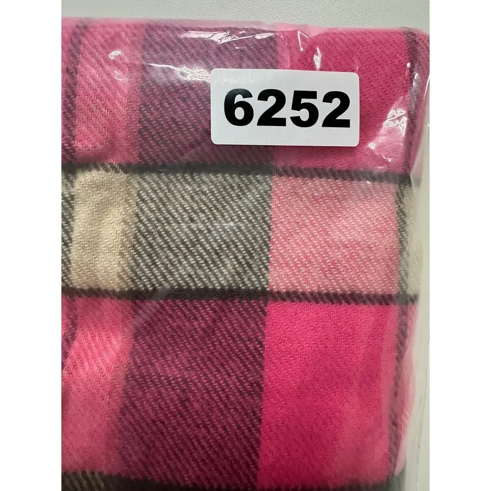 Gap Pink Brown Plaid Womens Rectangle Scarf 24